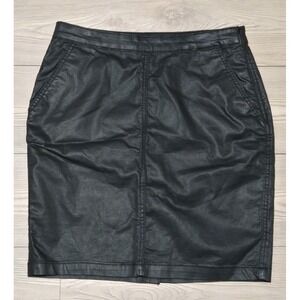 Banana Republic Skirt Womens Size 30/10 Black Leather Look Cotton